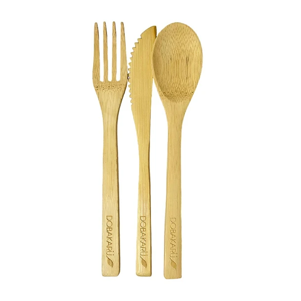 Set de 3 Cubiertos de Bambú