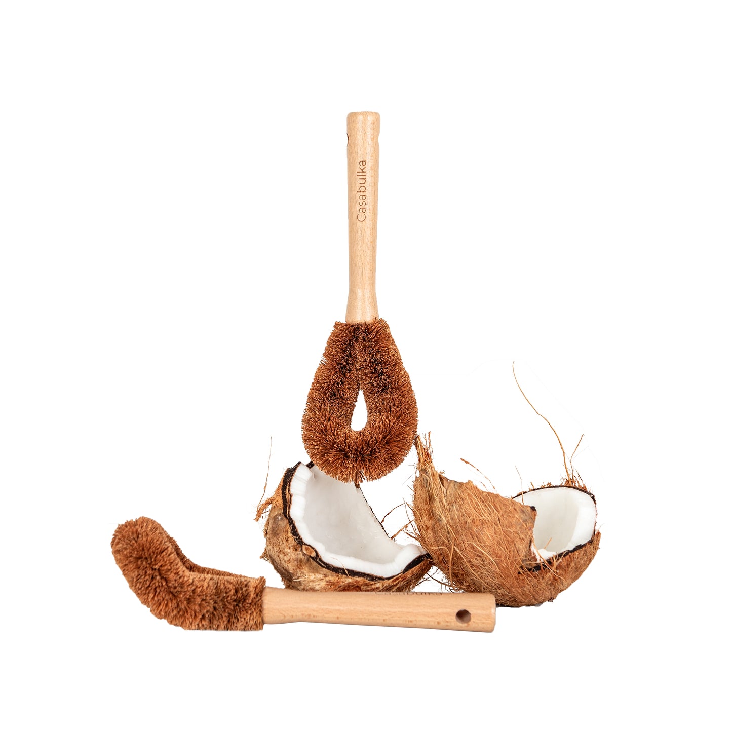 Cepillo Limpiador de Fibra de Coco