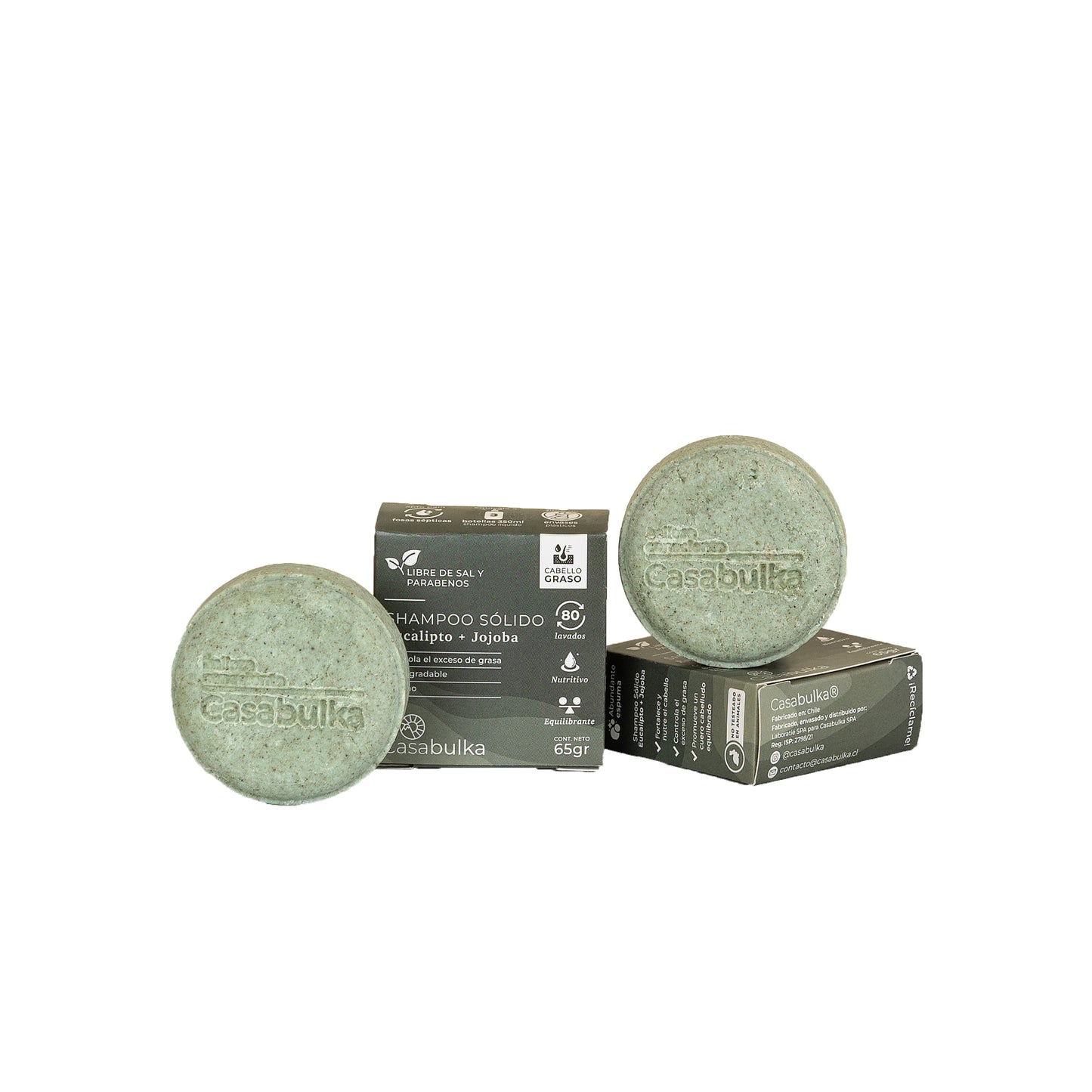 Shampoo Sólido Eucalipto Jojoba Casabulka