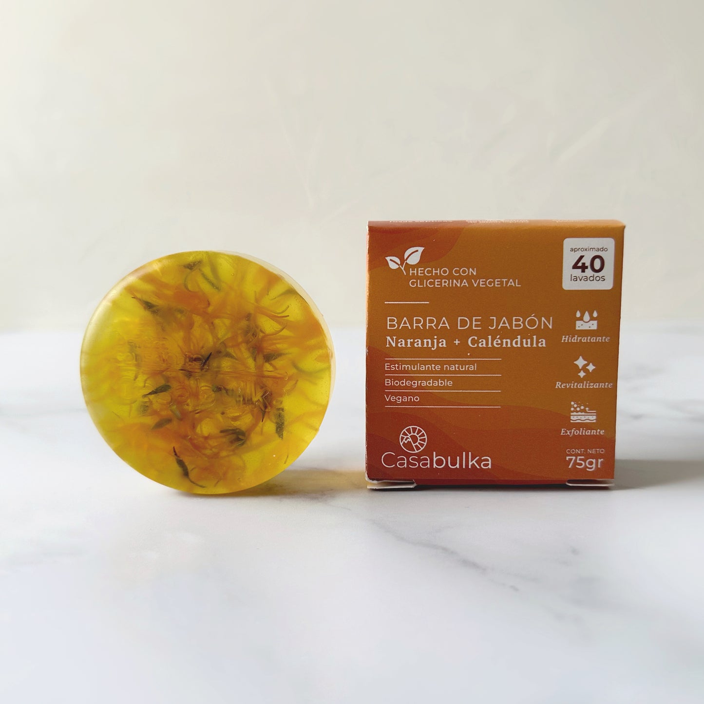 Jabón Sólido 75 gr Naranja Caléndula
