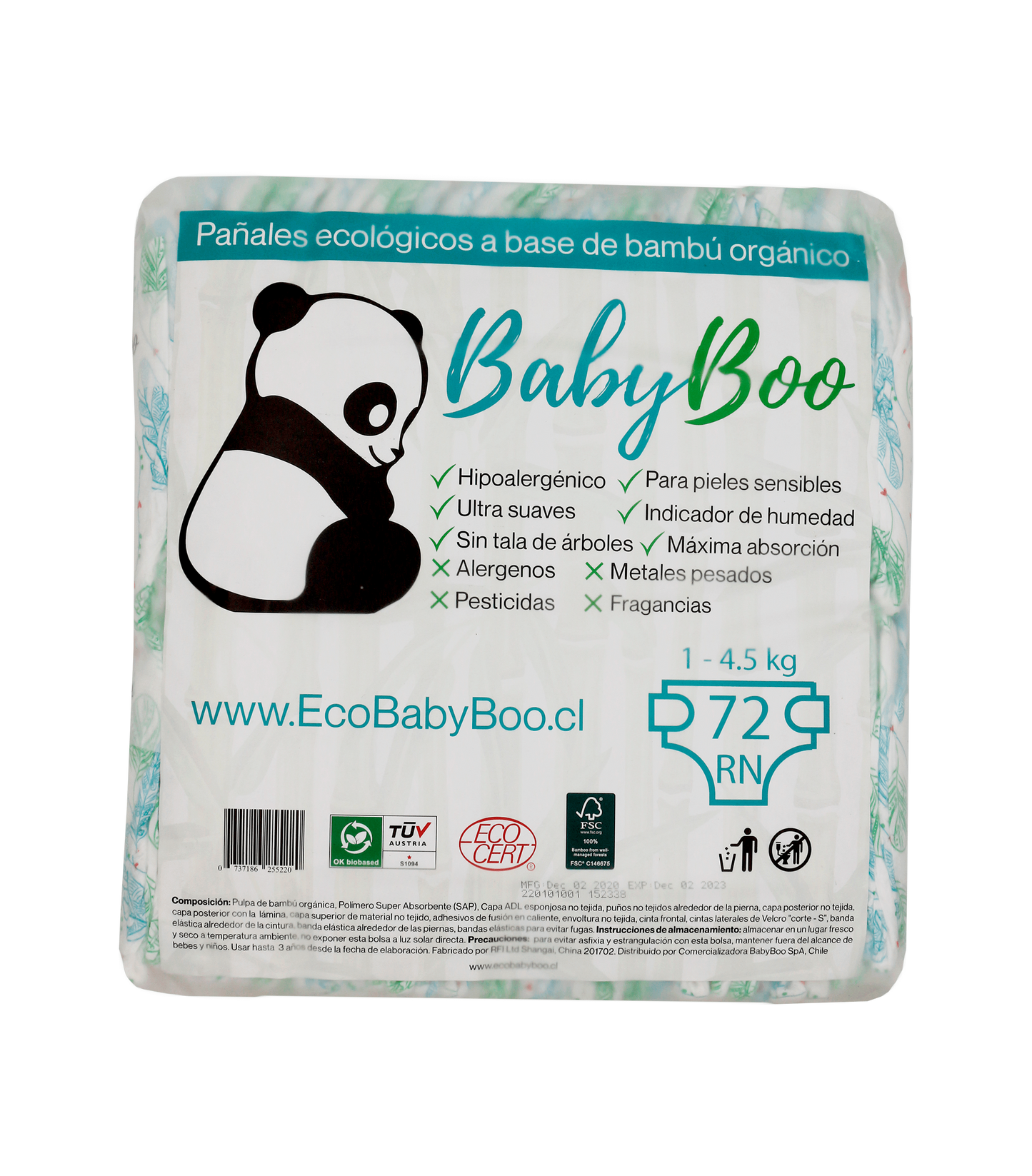 Pañales Ecológico de Bambú Orgánico