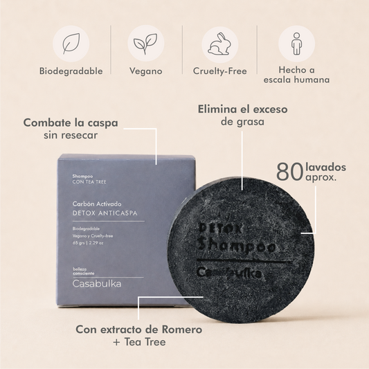 Shampoo Detox Anticaspa + Carbón Activado