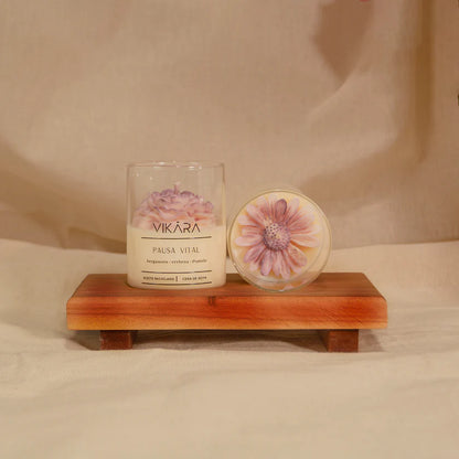 Vela Flor de Aceite Reciclado y Cera de Soya 130 gr.
