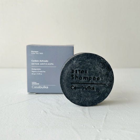 Shampoo linea cuidado Detox Anticaspa Carbón Activado Casabulka