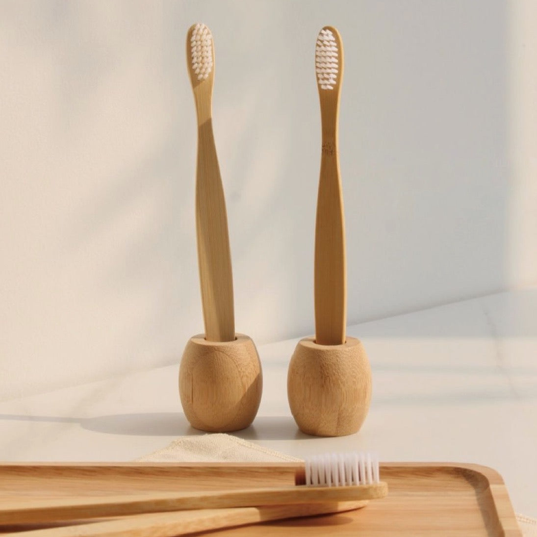 Base Soporte para Cepillo Dental Bambú