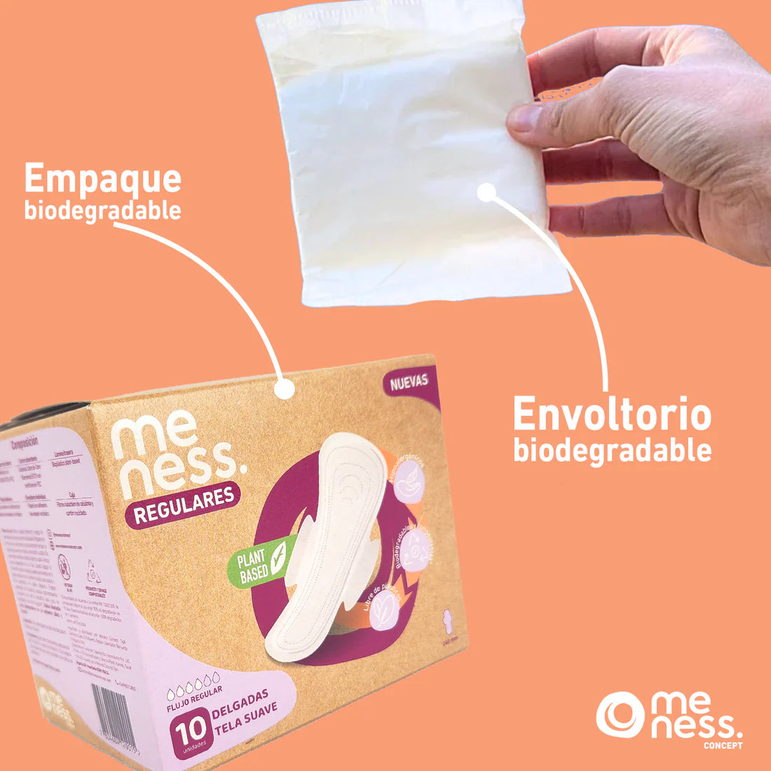 Toalla Regular Tela Suave Biodegradable (10 unidades)