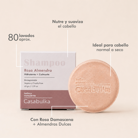 Shampoo Sólido Rosa y Almendra