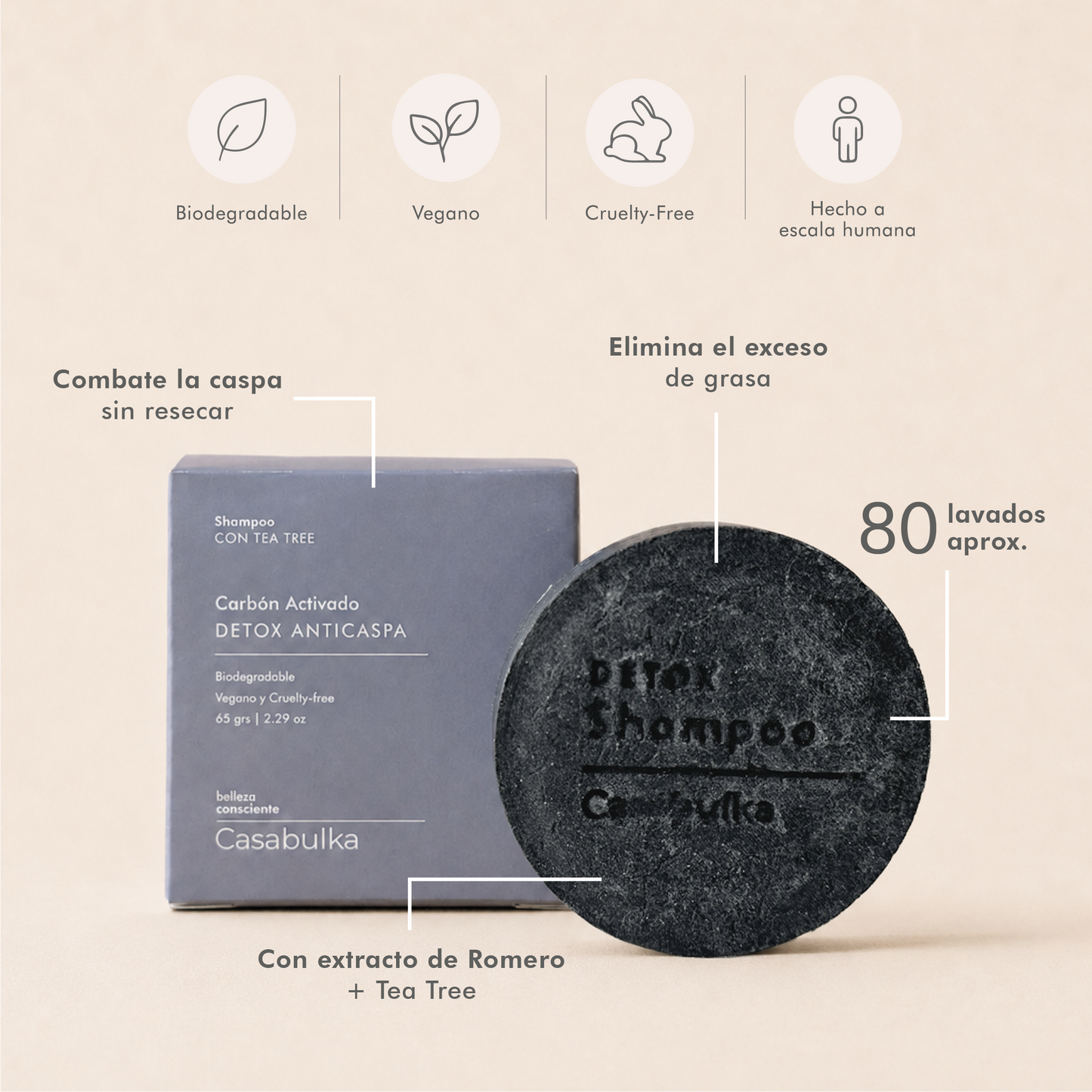 Shampoo Detox Anticaspa + Carbón Activado