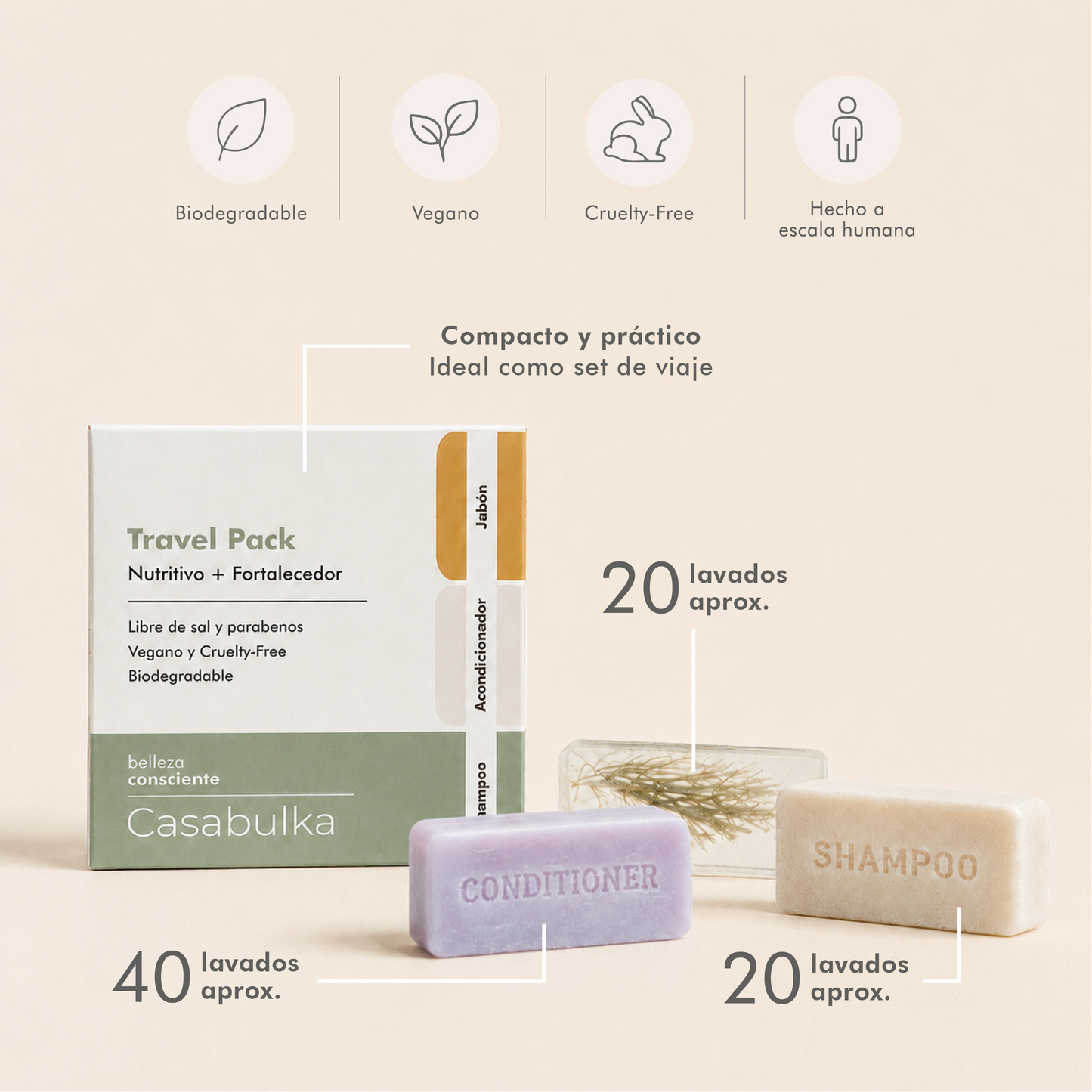 Kit de Viaje Cosmética Sólida Natural