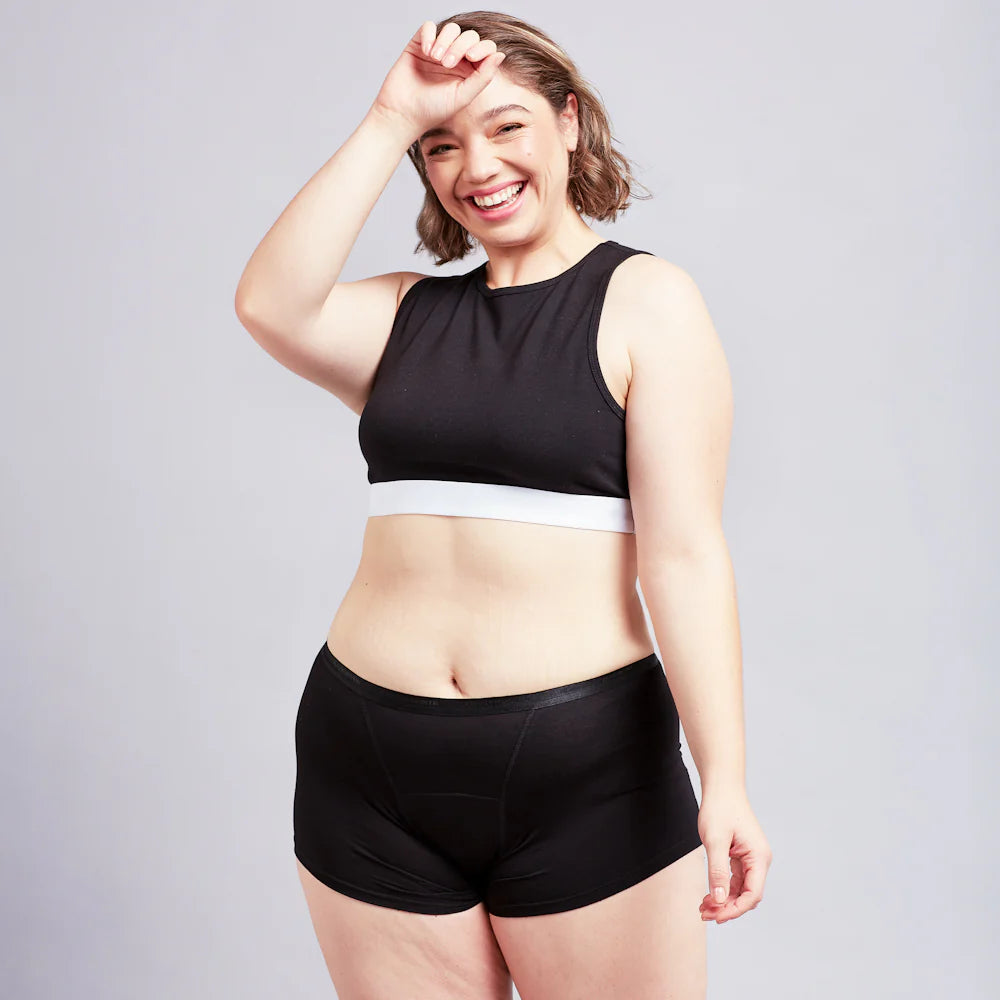 Calzón Menstrual Short Flujo Intenso Negro