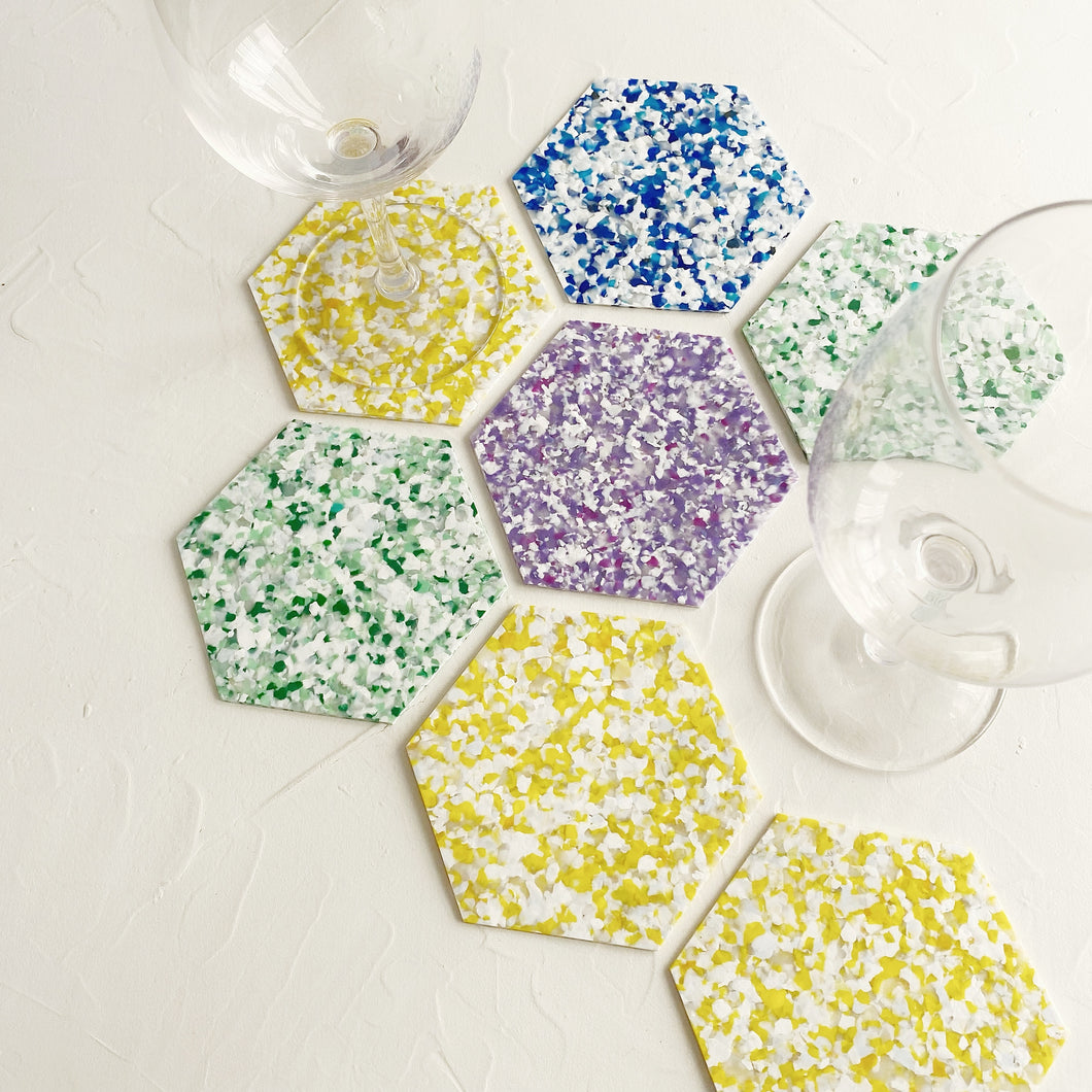 Posavasos de Plástico Reciclado Hexagonales